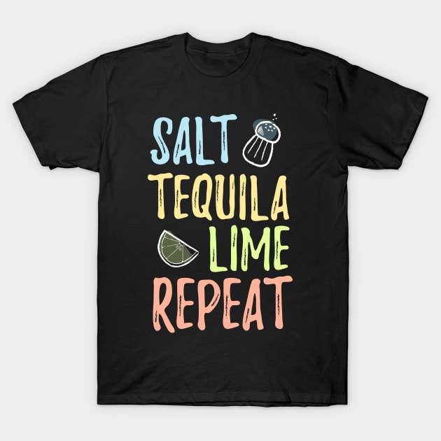 Salt, Tequila, Lime, Repeat - vintage design T-Shirt by verde